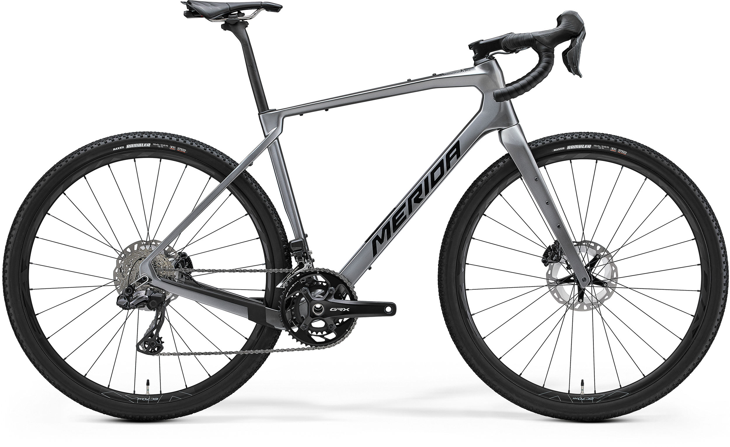 Merida Silex 8000 Gravel Carbon 2025 gravel bike on rugged terrain